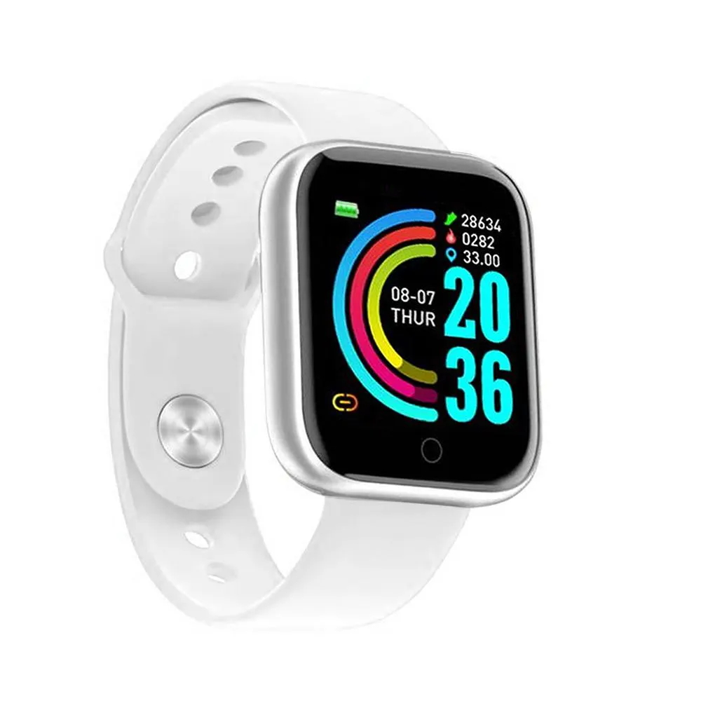 RELóGIO INTELIGENTE SMARTWATCH D20 PEDôMETRO MULTI-ESPORTES KM KCAL MONITORADOR DE SONO - BRANCO