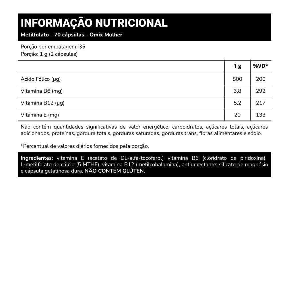 METILFOLATO - 70 CáPSULAS