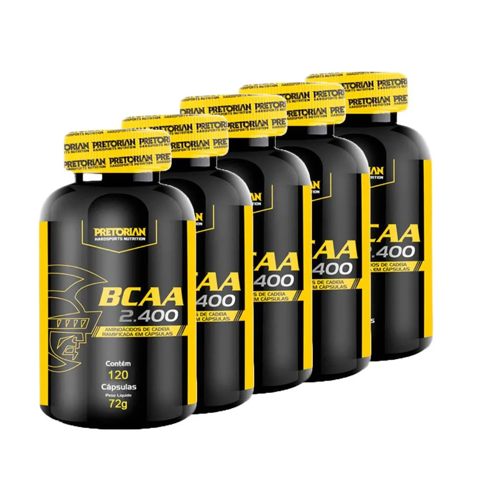 KIT 5X BCAA 2400 120CAPS - PRETORIAN