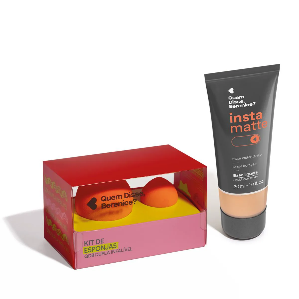 COMBO BASE LíQUIDA INSTAMATTE COR 150F 30ML + KIT DE ESPONJAS