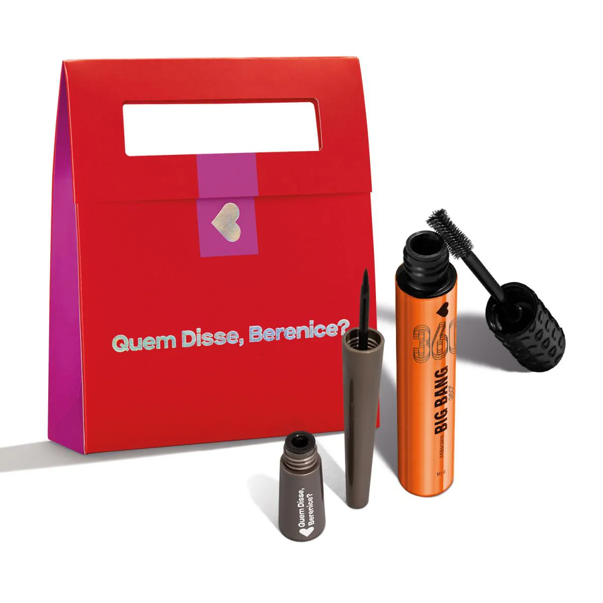 KIT PRESENTE: MáSCARA DE CíLIOS BIG BANG 10G + DELINEADOR LíQUIDO 2,5ML + SACOLA DE PRESENTE