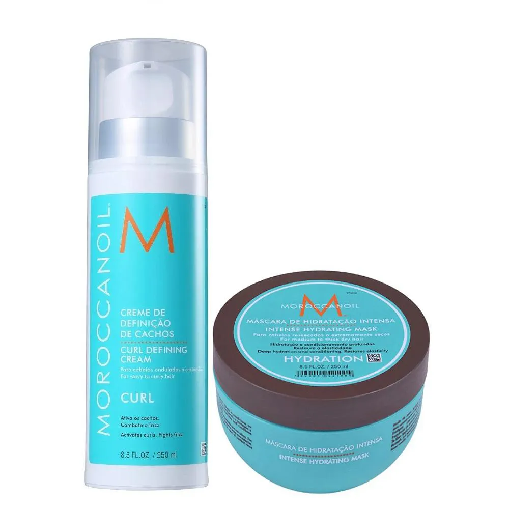 KIT MOROCCANOIL -  MOUSSE DEFINIDOR DE CACHOS 250ML + MáSCARA HIDRATANTE 250G
