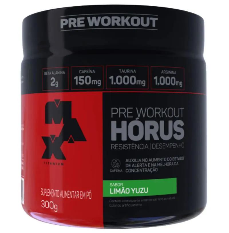HORUS 300G MAX TITANIUM PRE TREINO FORçA FOCO Limao Yuzu