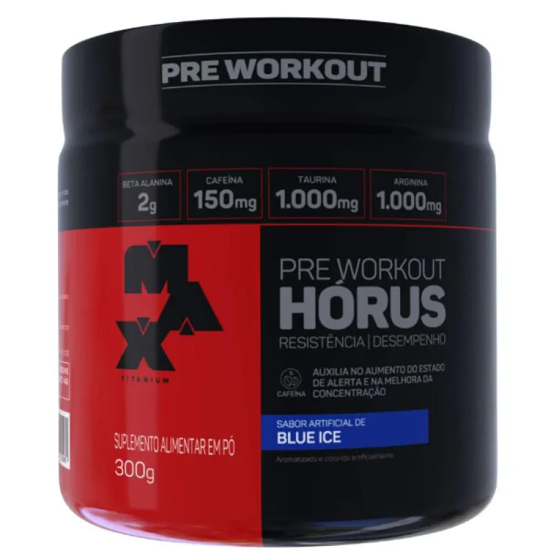 HORUS 300G MAX TITANIUM PRE TREINO FORçA FOCO ICE Blue