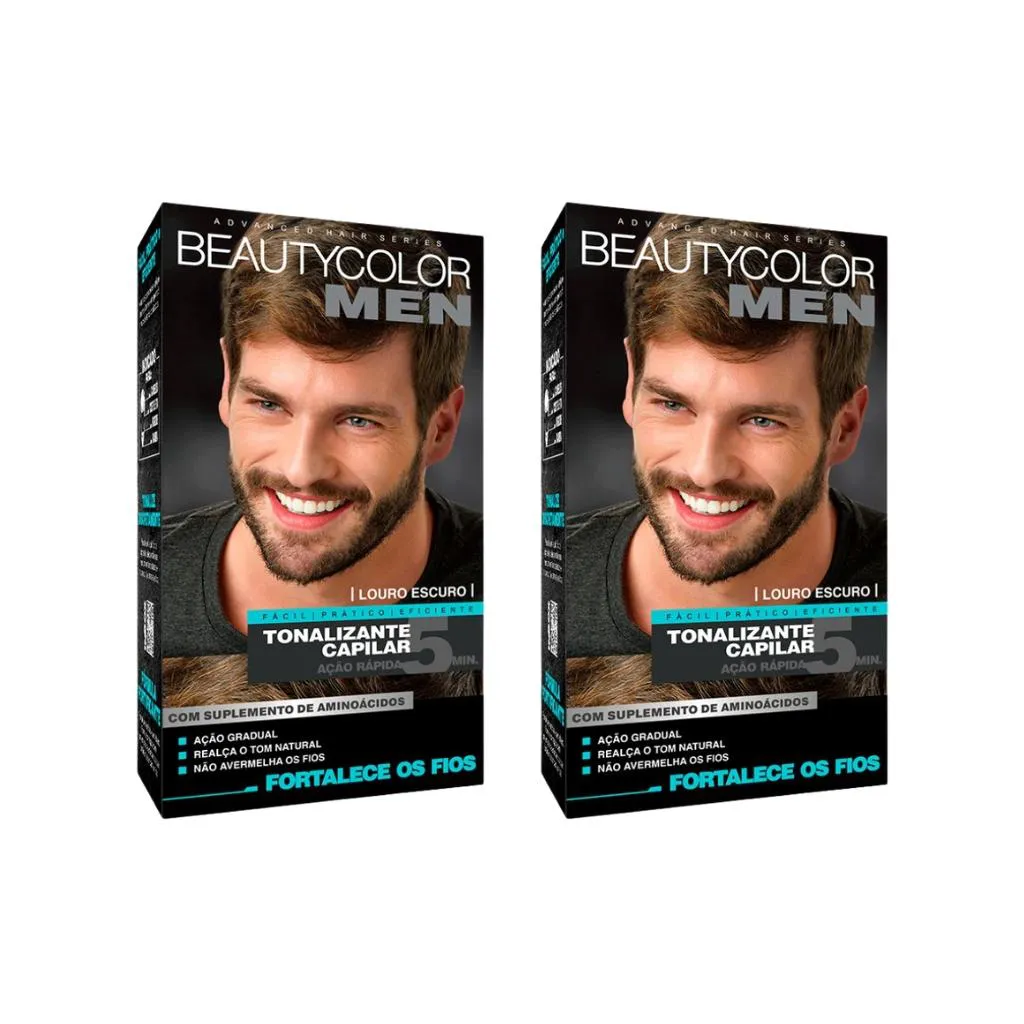 COLORAçAO BEAUTY COLOR MEN LOURO ESCURO - KIT C/ 2UN
