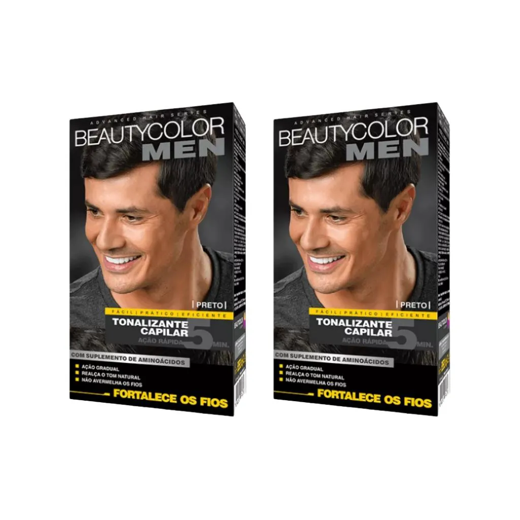 COLORAçAO BEAUTY COLOR MEN PRETO - KIT C/ 2UN
