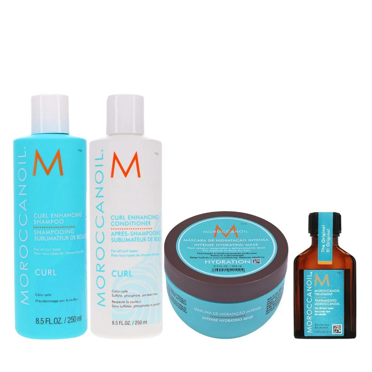KIT MOROCCANOIL CURL ENHANCING - SHAMPOO 250ML + CONDICIONADOR 250ML + ÓLEO 25ML + MáSCARA HIDRATANTE 250G