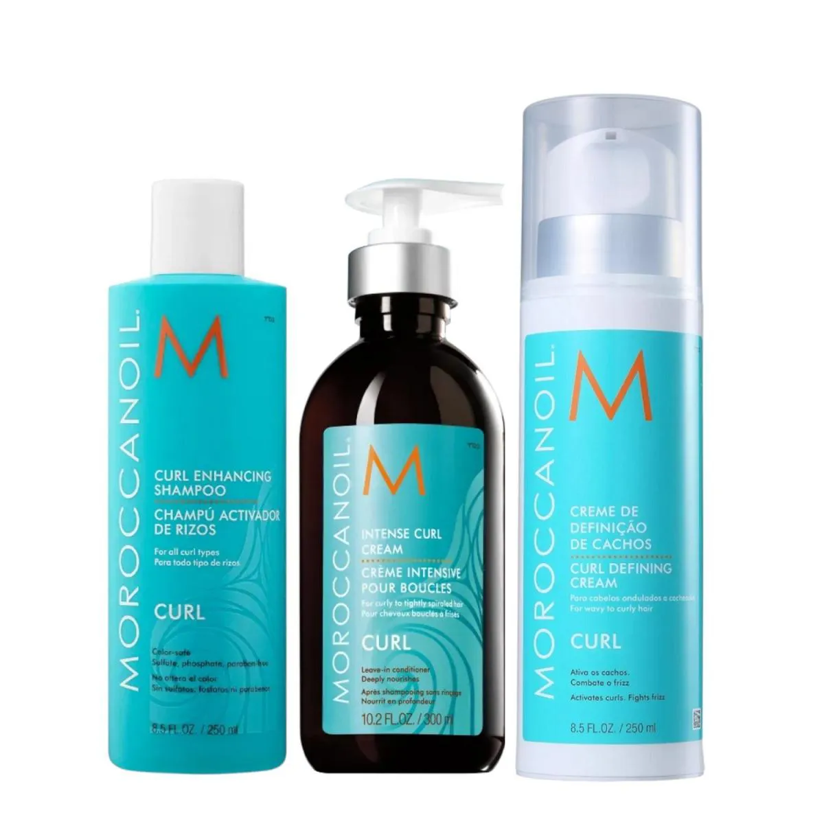 KIT MOROCCANOIL CURL ENHANCING - SHAMPOO 250ML + MOUSSE DEFINIDOR DE CACHOS 250ML + CREME INTENSO PARA CACHOS 300ML