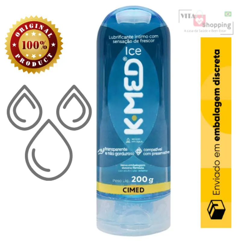 GEL LUBRIFICANTE K-MED ICE, MASSAGEIA E LUBRIFICA - 200 G