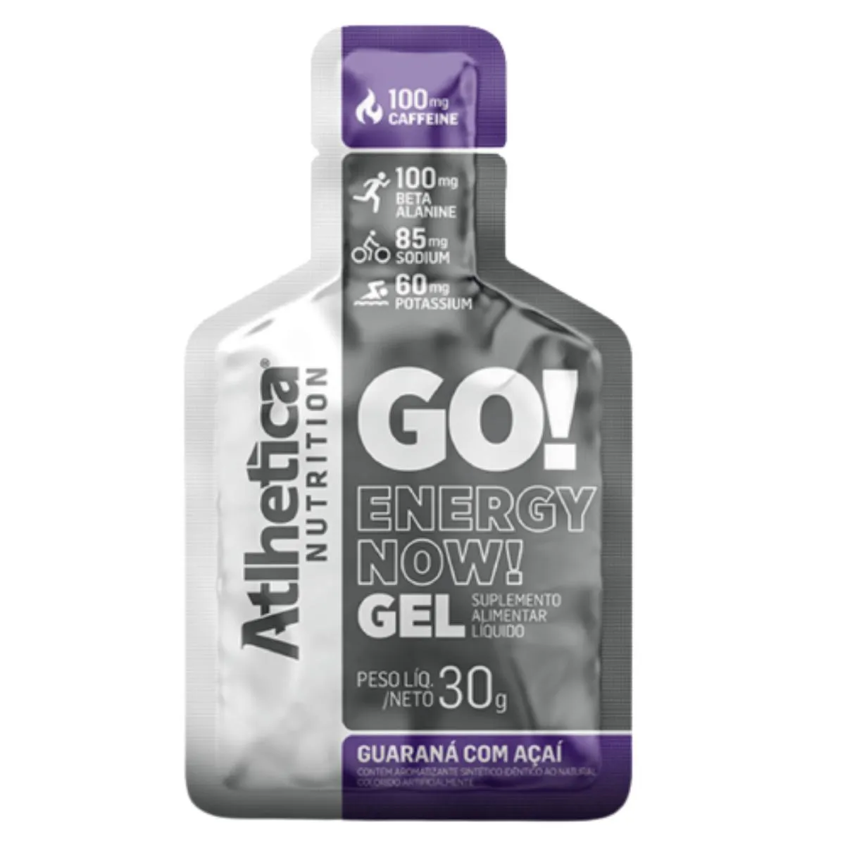 CARBOIDRATO GO ENERGY NOW  COM CAFEINA 30 G 1 SACHê SABORES ATLHETICA NUTRITION Guaraná COM Açaí