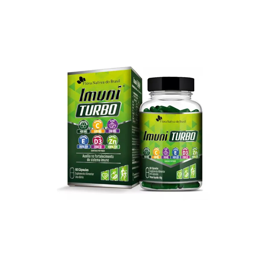 SUPLEMENTO FLORA NATIVA VITAMINA C IMUNI TURBO C/60 CáPSULAS