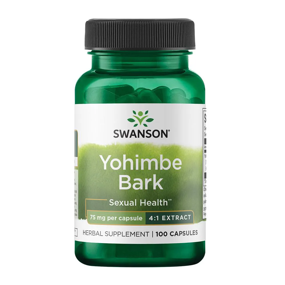 CASCA DE YOHIMBE 75MG SWANSON 100 CáPSULAS IMPORTADO