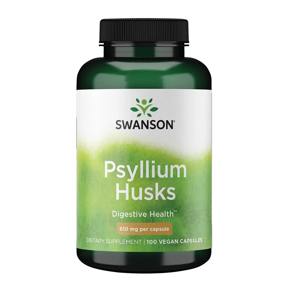 CASCAS DE PSYLLIUM 610MG SWANSON 100 CáPSULAS IMPORTADO