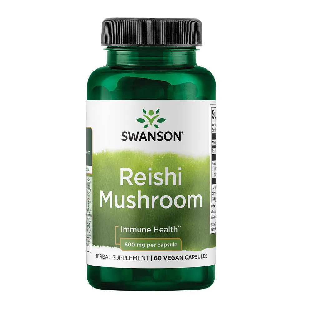 COGUMELO REISHI 600MG SWANSON 60 CáPSULAS IMPORTADO
