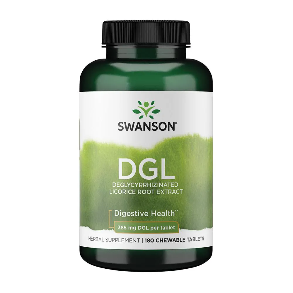 DGL (ALCAçUZ) EXTRATO 385MG SWANSON 180 CHBLS IMPORTADO