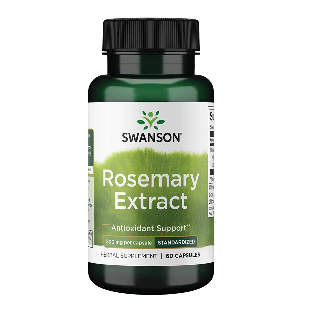 EXTRATO ALECRIM ROSEMARY 500MG SWANSON 60 CAPS IMPORTADO