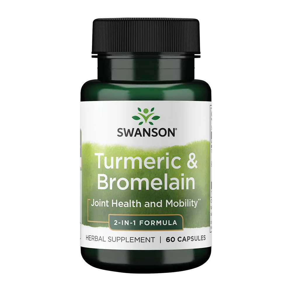 TURMERIC CúRCUMA E BROMELAíNA SWANSON 60 CAPS IMPORTADO