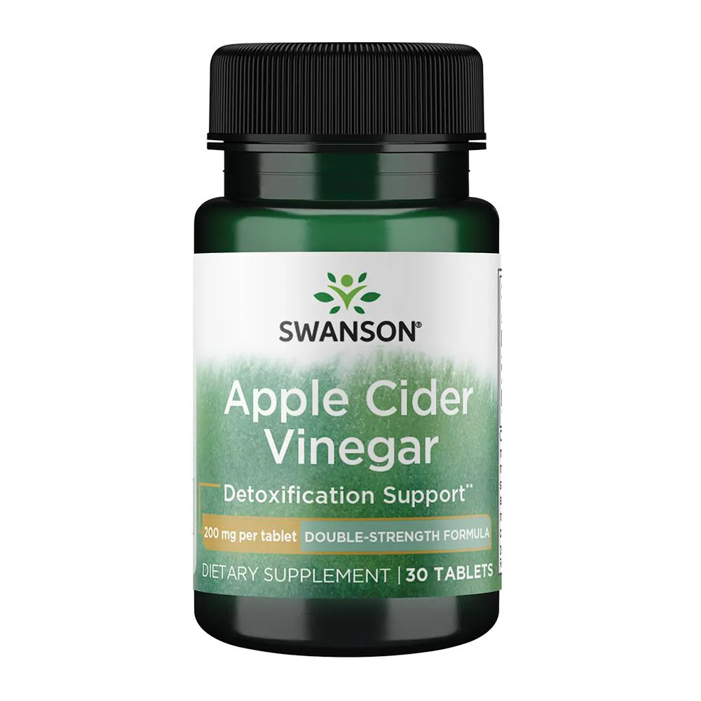VINAGRE DE MAçã 200MG SWANSON 30 TABLETS IMPORTADO