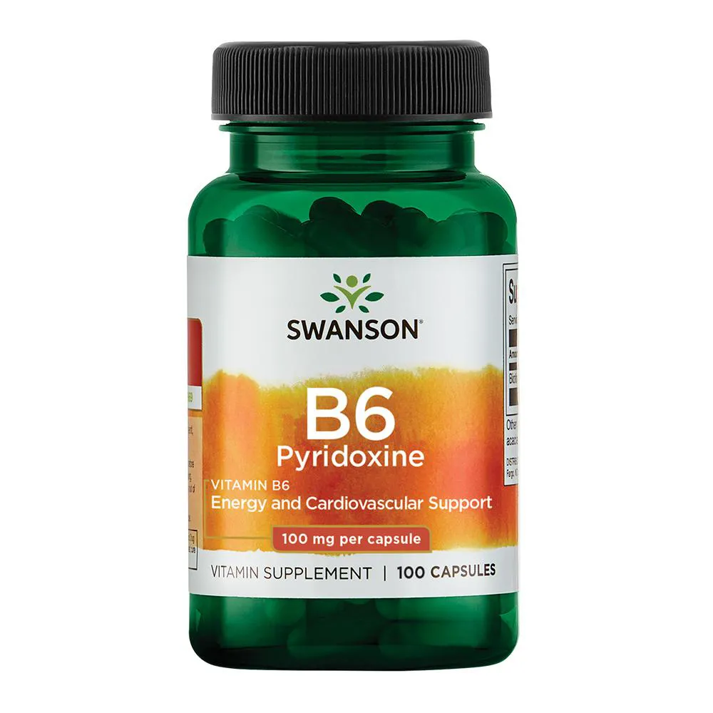 VITAMINA B6 PIRIDOXINA 100MG SWANSON 100 CAPS IMPORTADO