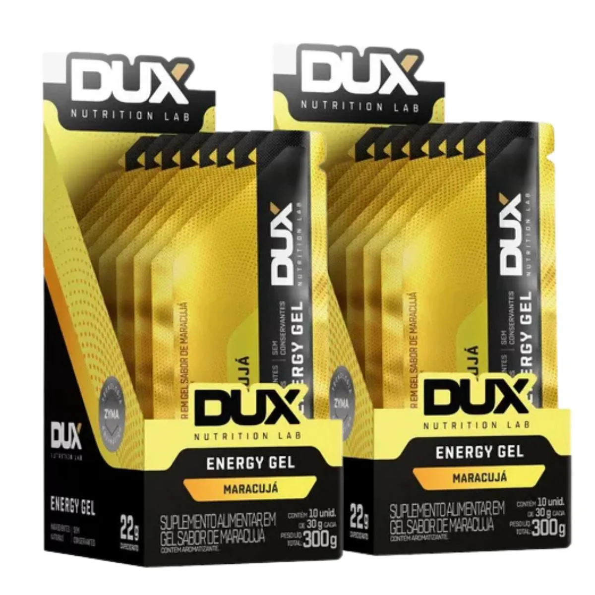 2X ENERGY GEL 22G CARBO DUX MARACUJA 10 UNIDADES 30G
