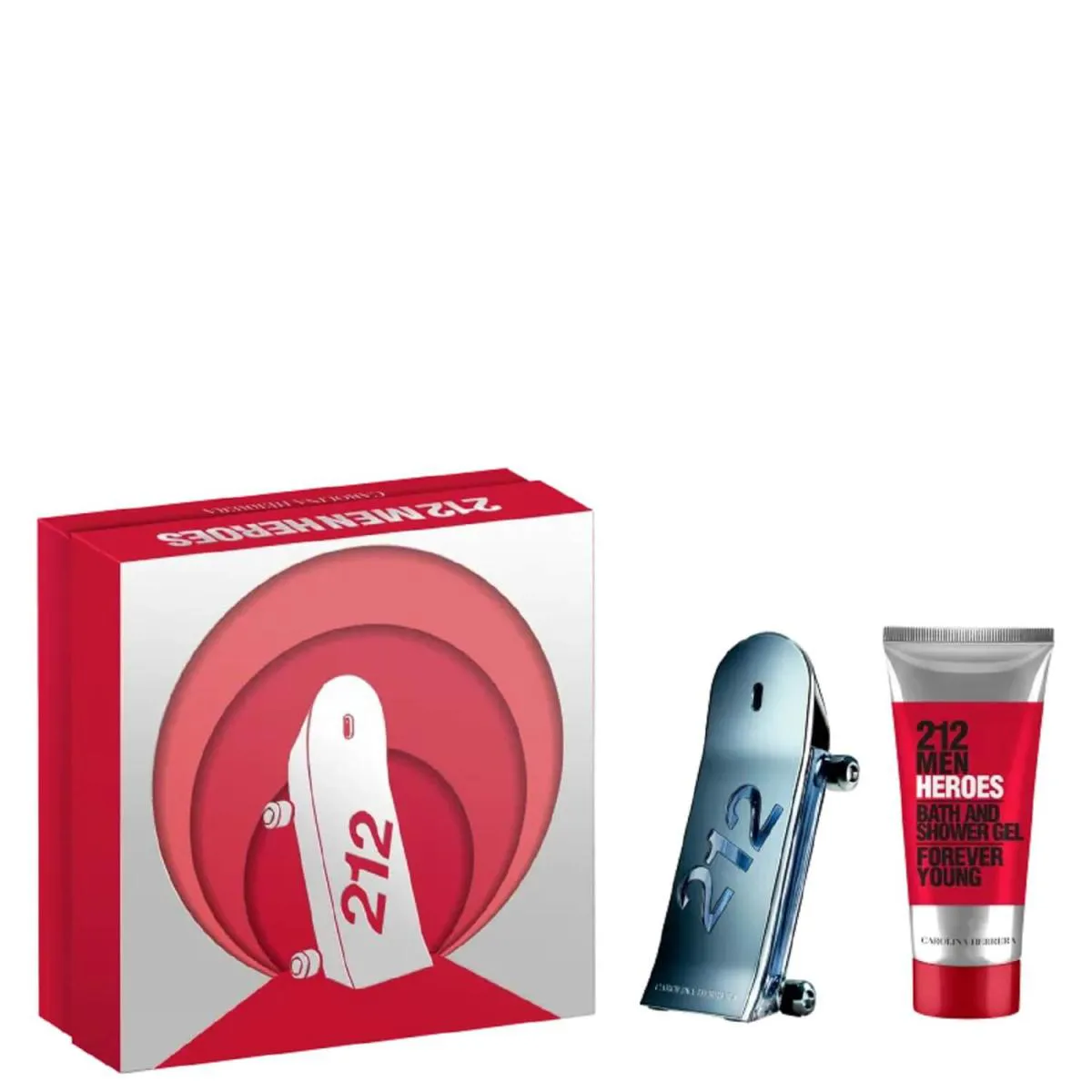 CONJUNTO 212 MEN HEROES CAROLINA HERRERA MASCULINO - EAU DE TOILETTE 90ML + GEL DE BANHO 100ML