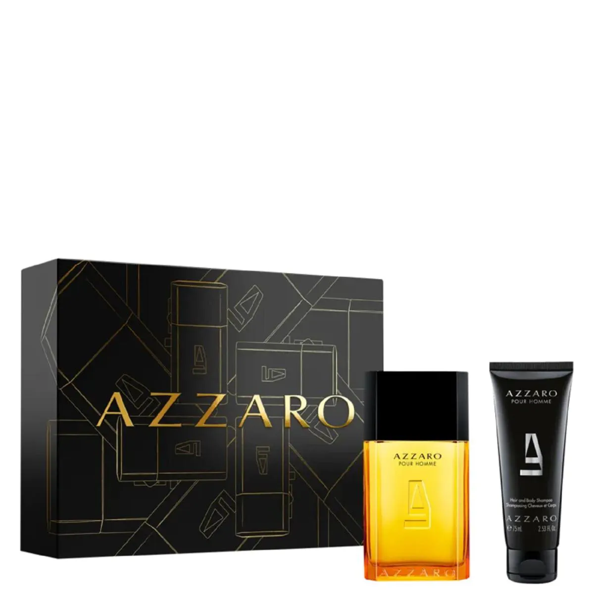 CONJUNTO COFFRET POUR HOMME AZZARO MASCULINO - EAU DE TOILETTE 100ML + GEL DE BANHO 75ML