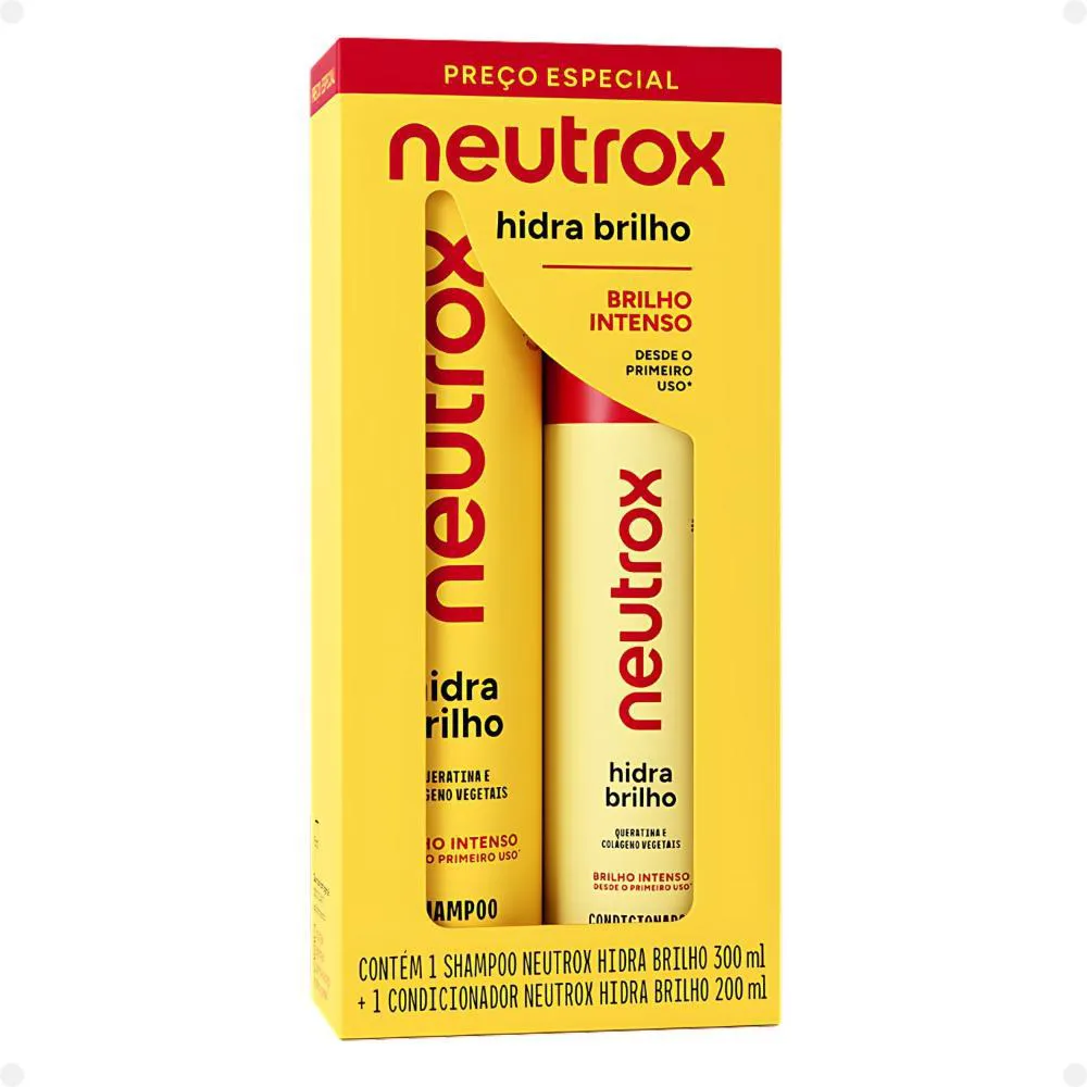 Kit Neutrox Hidra Brilho: Shampoo 300Ml E Condicionador 200Ml