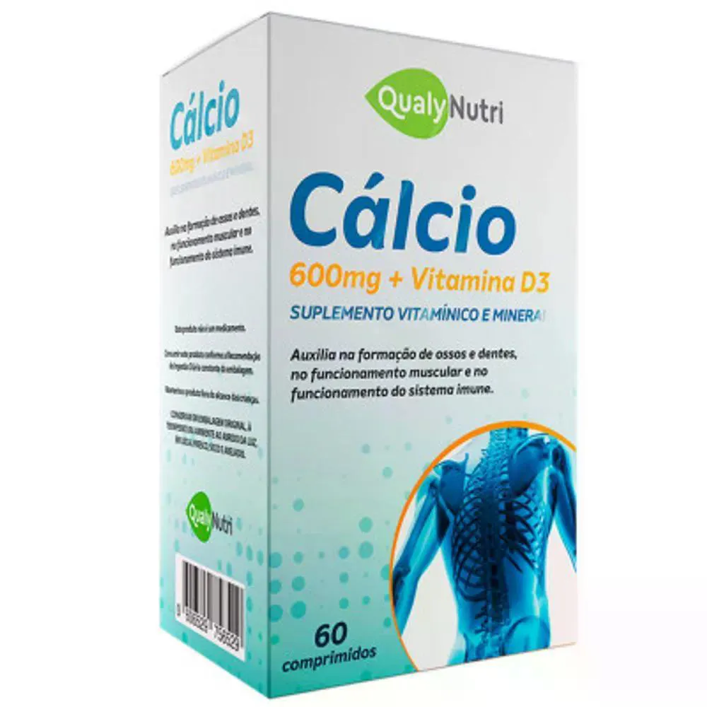 QUALYNUTRI CALCIO 600MG + VITAMINA D3 60CPR