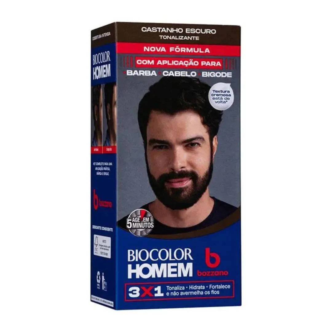 TONALIZANTE MASCULINO BIOCOLOR BOZZANO CASTANHO ESCURO