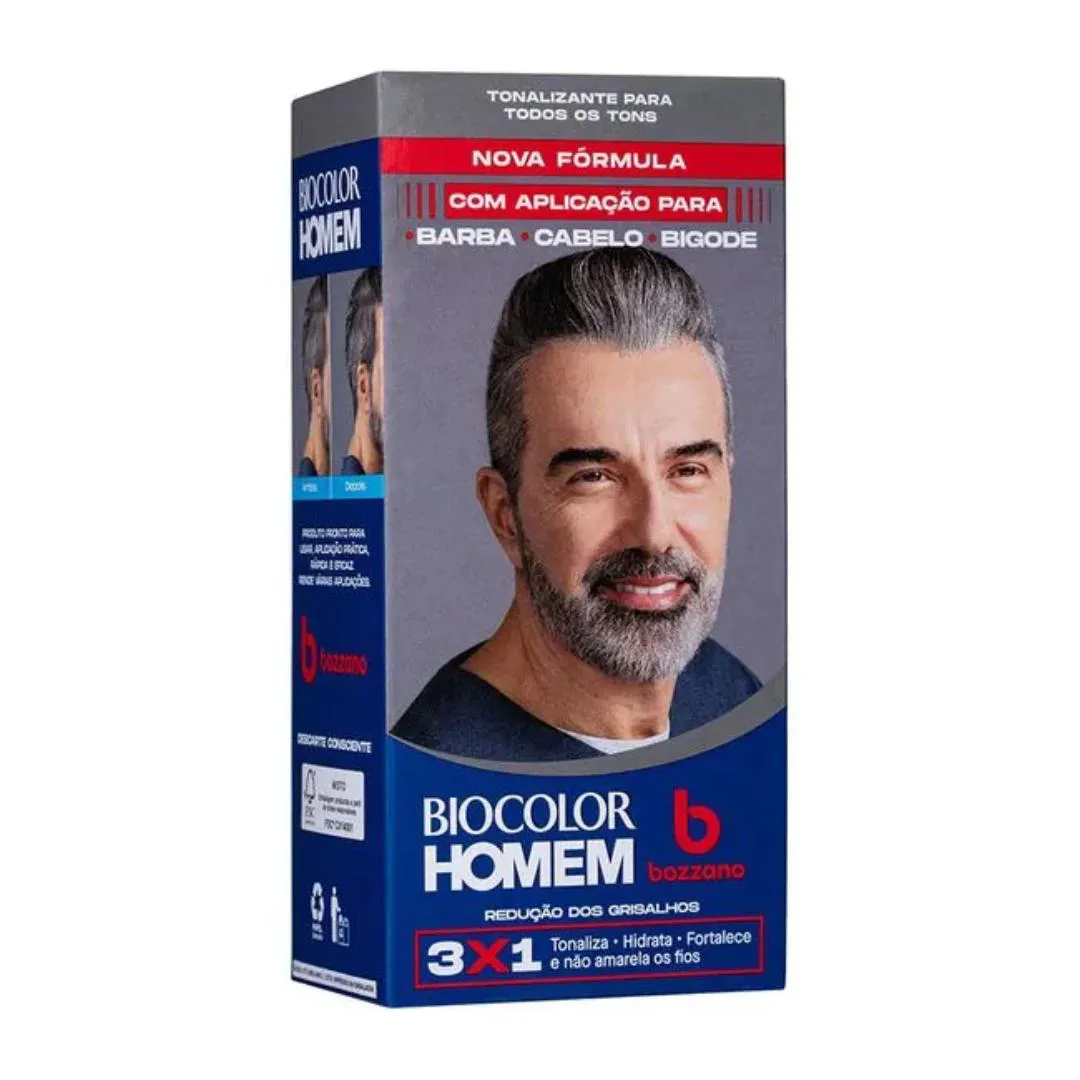 TONALIZANTE MASCULINO BIOCOLOR BOZZANO REDUçãO GRISALHOS