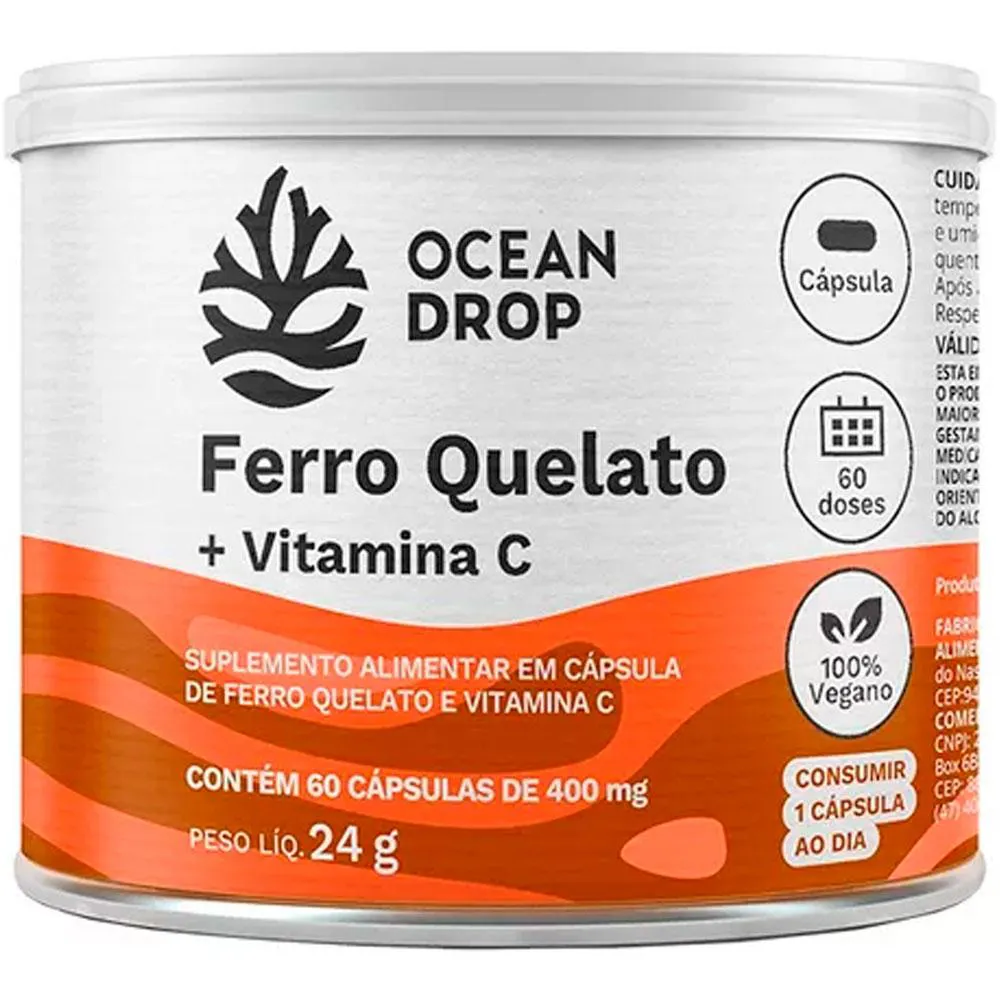 FERRO QUELATO + VITAMINA C (60 CAPSULAS) - OCEAN DROP