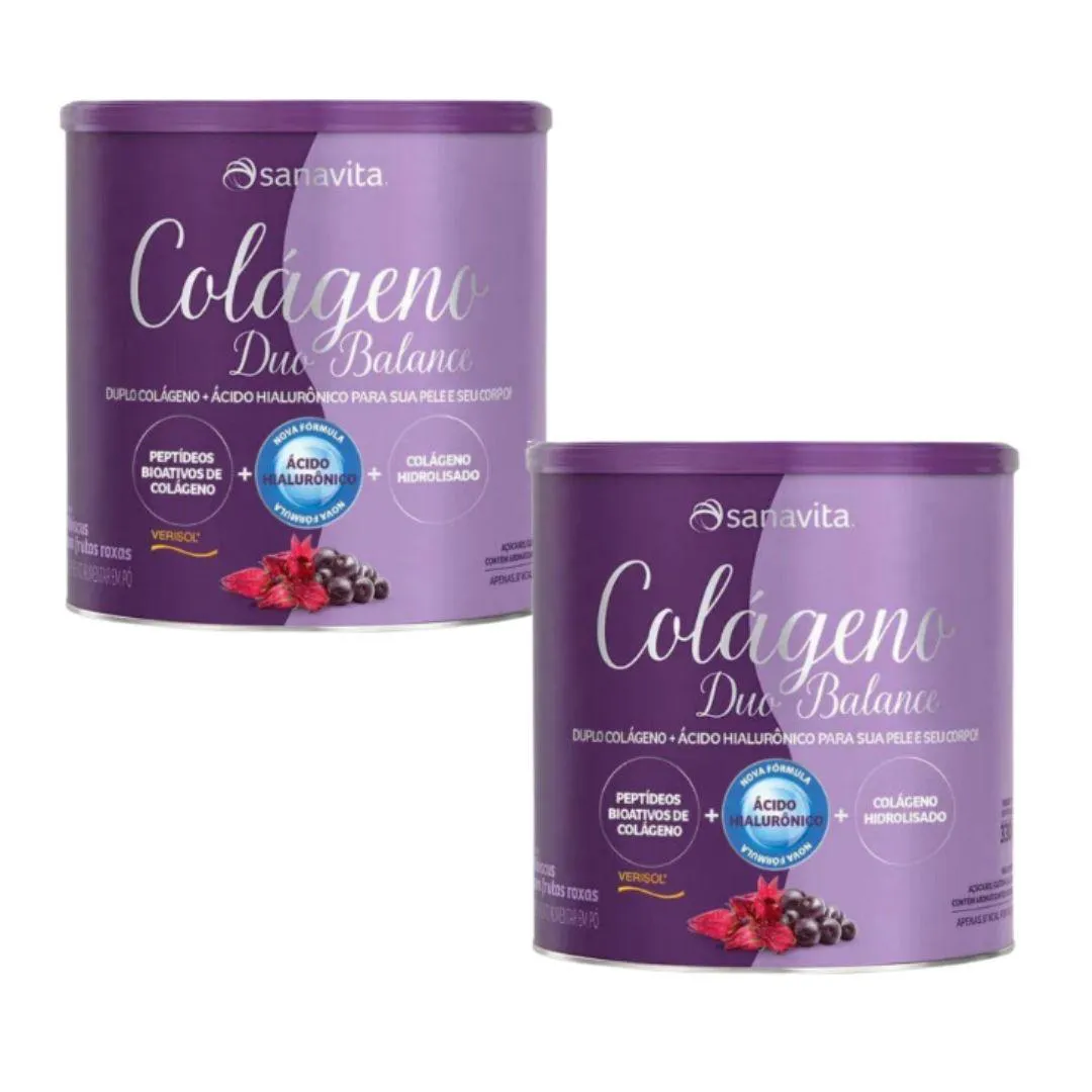 KIT 2X - COLáGENO DUO BALANCE - SANAVITA SABOR:FRUTAS ROXAS