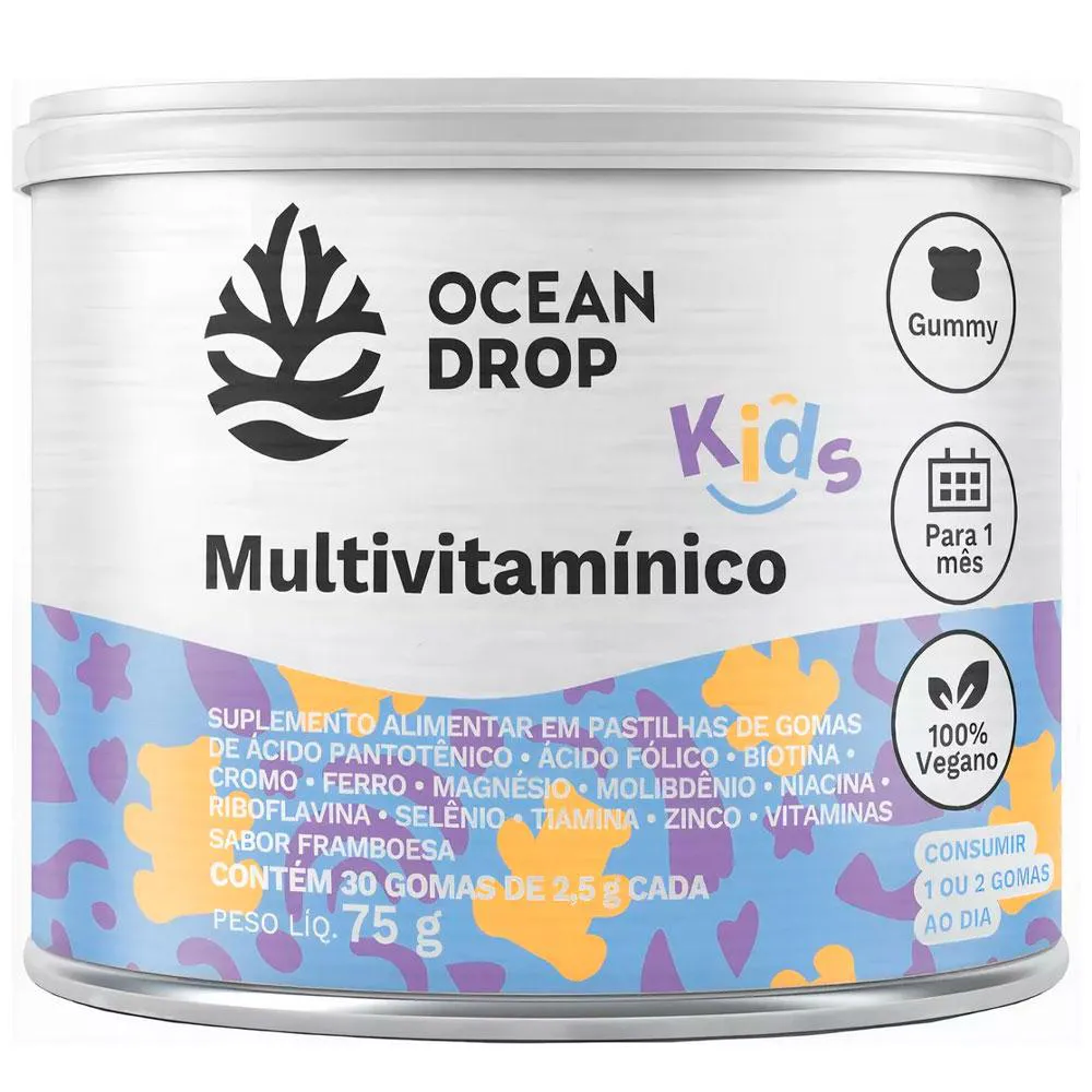 MULTIVITAMINICO KIDS VEGANO (30 GOMAS) FRAMBOESA - OCEAN DROP