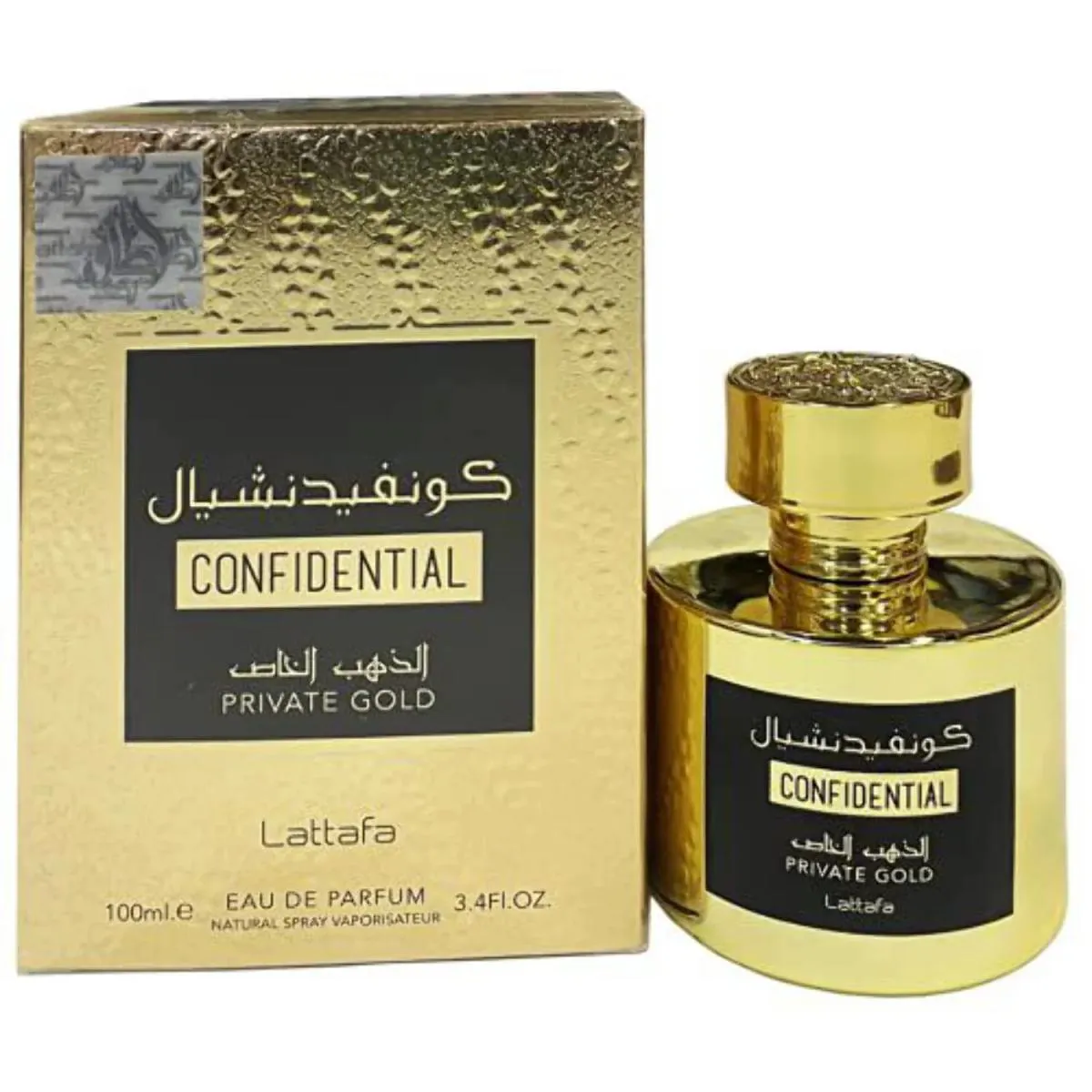 LATTAFA PERFUME CONFIDENTIAL PRIVATE GOLD EAU DE PARFUM SPRAY UNISSEX, 100 ML