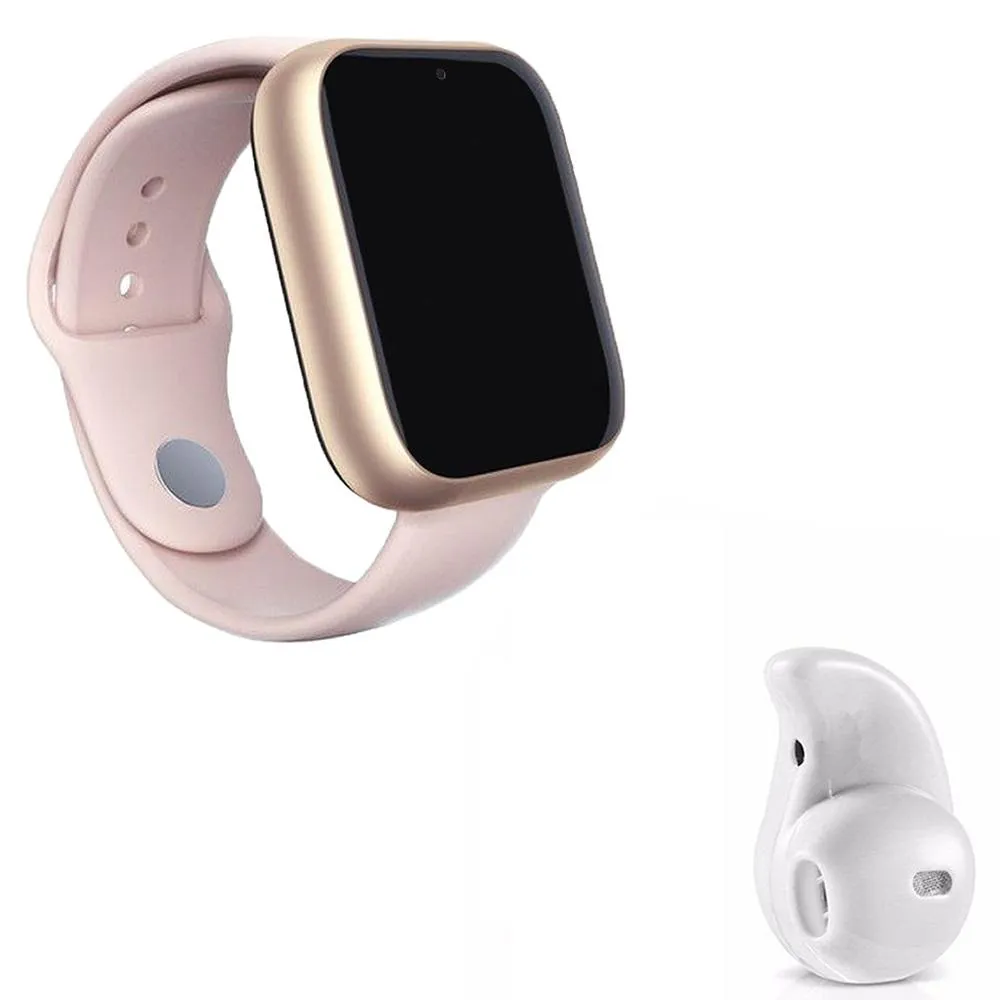 KIT 1 RELóGIO SMARTWATCH Z6 ROSA + 1 MINI FONE BLUETOOTH BRANCO