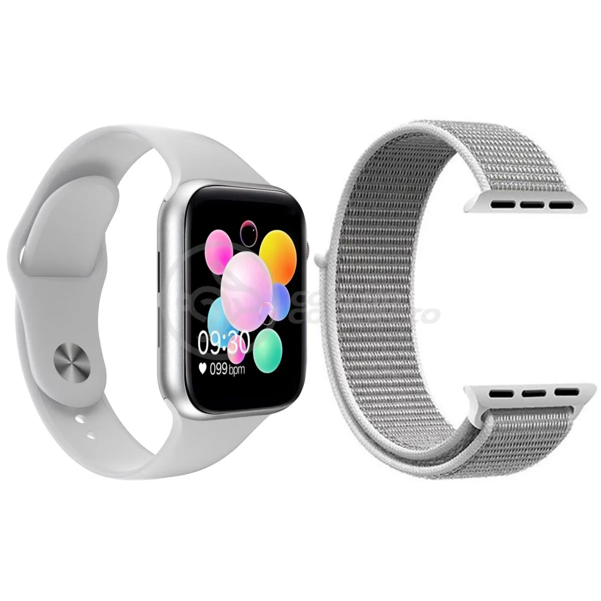 RELóGIO INTELIGENTE SMARTWATCH U78 PLUS BANCO ANDROID IOS + 1 PULSEIRA EXTRA NYLON BRANCO