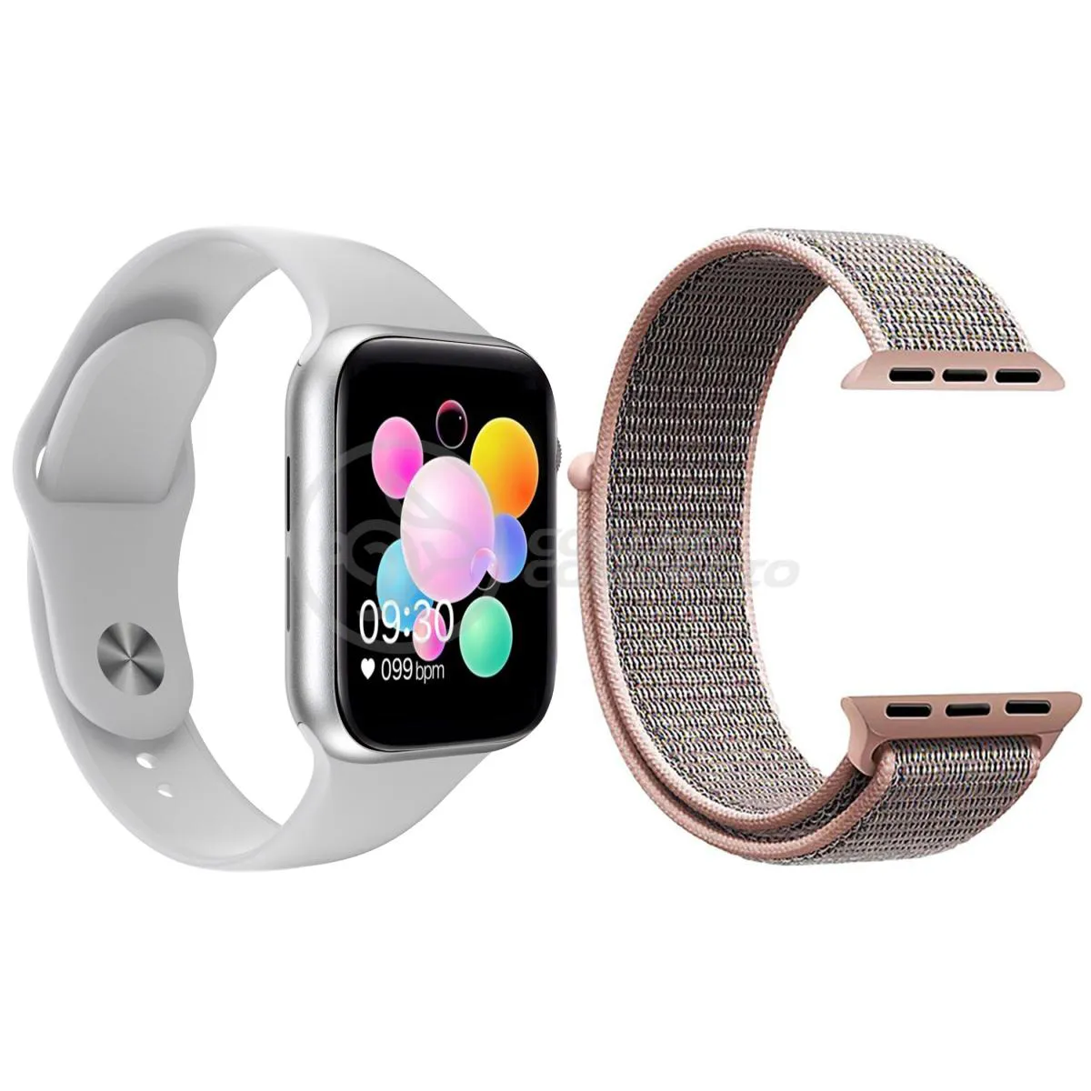 RELóGIO INTELIGENTE SMARTWATCH U78 PLUS BRANCO ANDROID IOS + 1 PULSEIRA EXTRA NYLON ROSA