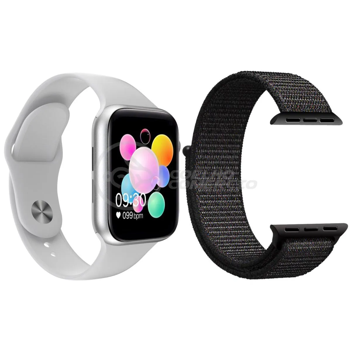 RELóGIO INTELIGENTE SMARTWATCH U78 PLUS BRANCO ANDROID IOS + 1 PULSEIRA EXTRA NYLON PRETO