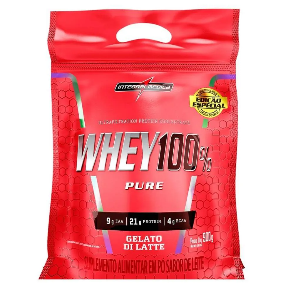 WHEY 100% PURE REFIL (900G) - SABOR: GELATO DI LATTE