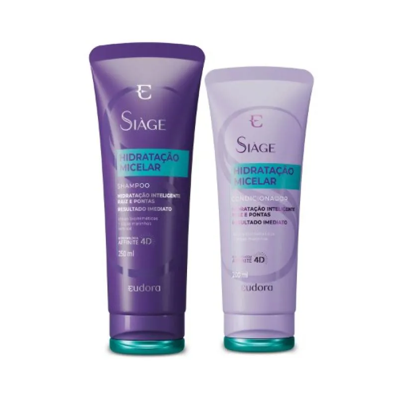 KIT HIDRATAçãO MICELAR SIàGE SHAMPOO 250ML + CONDICIONADOR 200ML - EUDORA