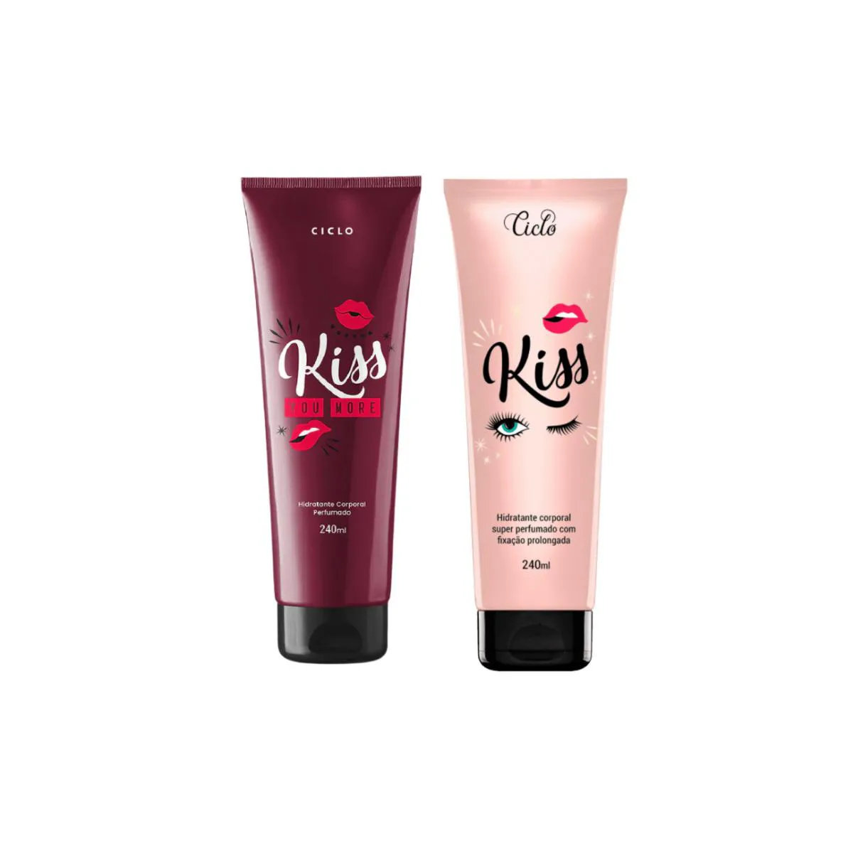 KIT HIDRATANTE CICLO COSMéTICOS KISS + KISS YOU MORE 240ML