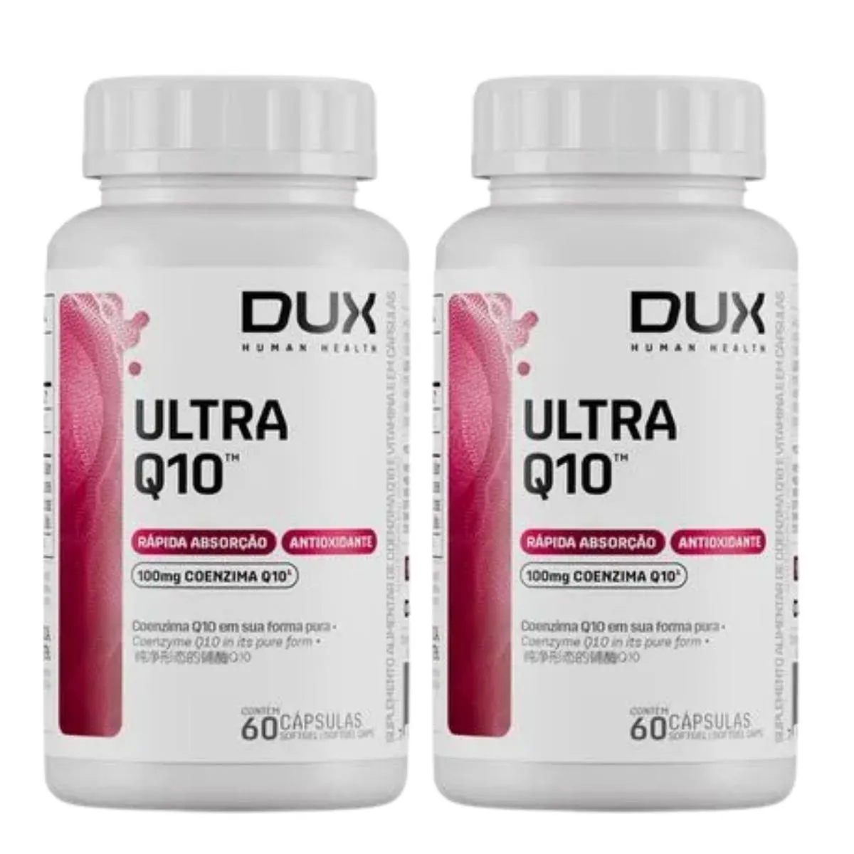 2X COENZIMA Q10 100MG ULTRA PADRONIZADA DUX 60 CAPSULAS SEM Sabor