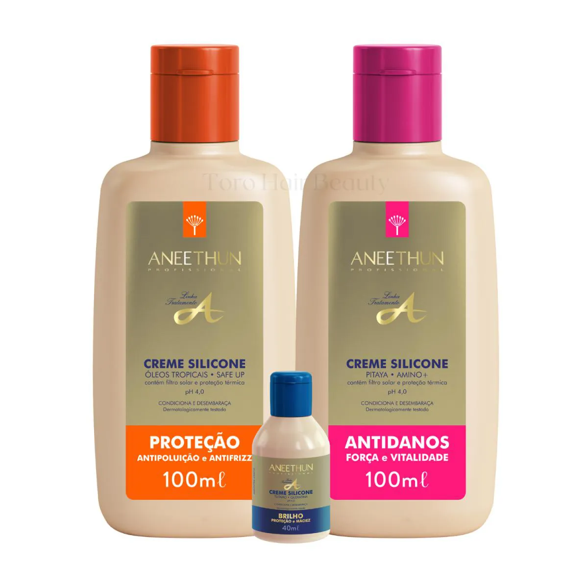 KIT 2 CREME SILICONE PROTEçãO E ANTIDANO 100ML CADA ANEETHUN
