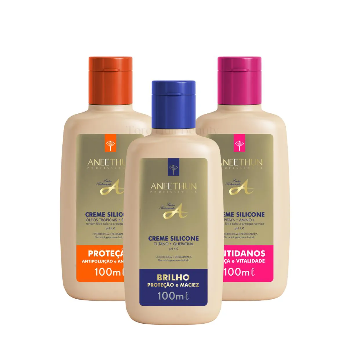 KIT 3 CREMES DE SILICONE LINHA A 100ML CADA ANEETHUN