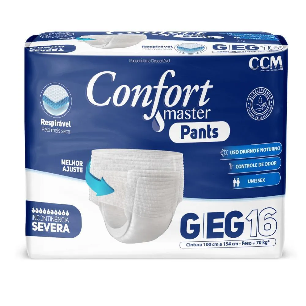 FRALDA GERIáTRICA CONFORT MASTER PANTS JUMBO G/XG 16 UNID