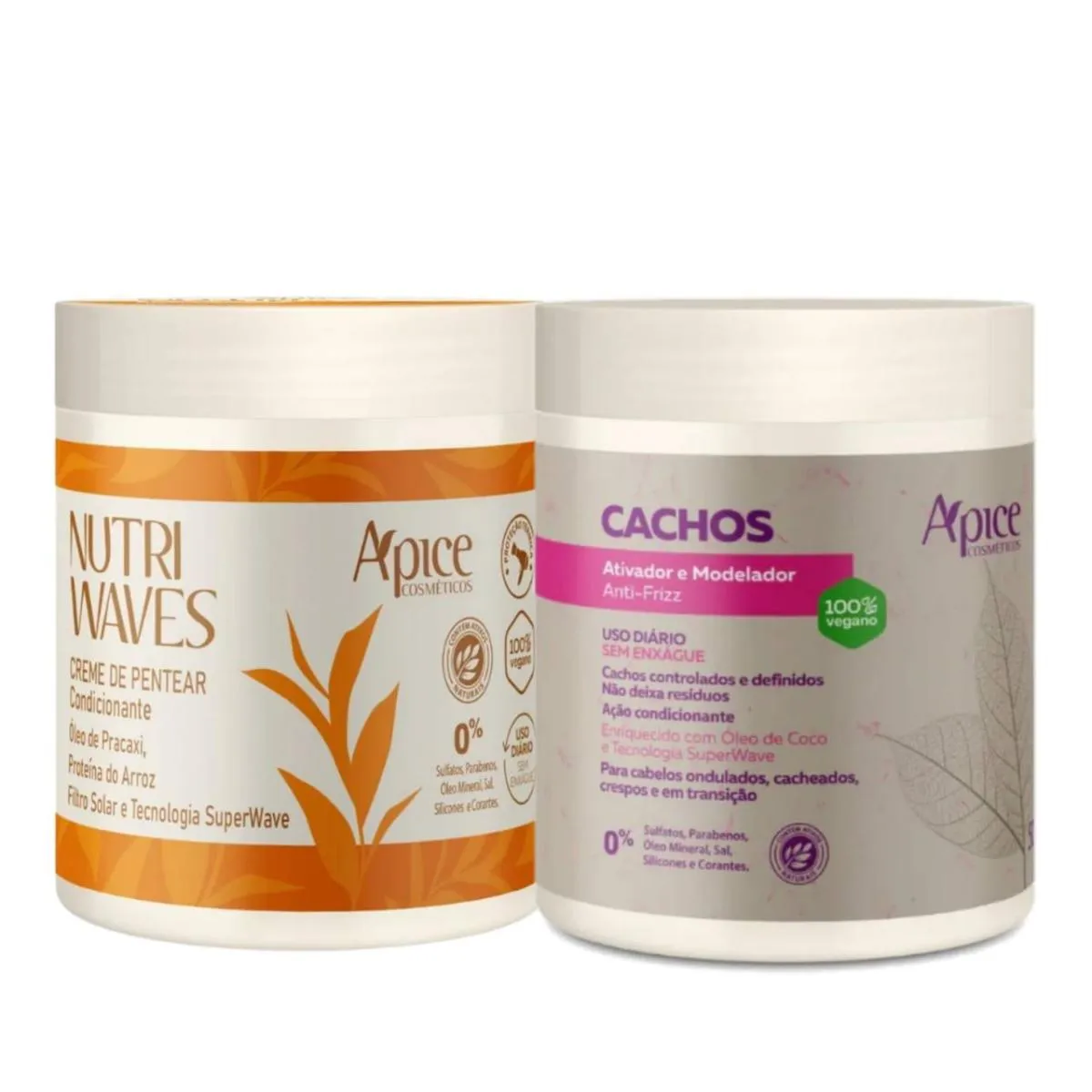 APICE KIT ATIVADOR DE CACHOS 500G + CREME PENTEAR NUTRI WAVES 500G