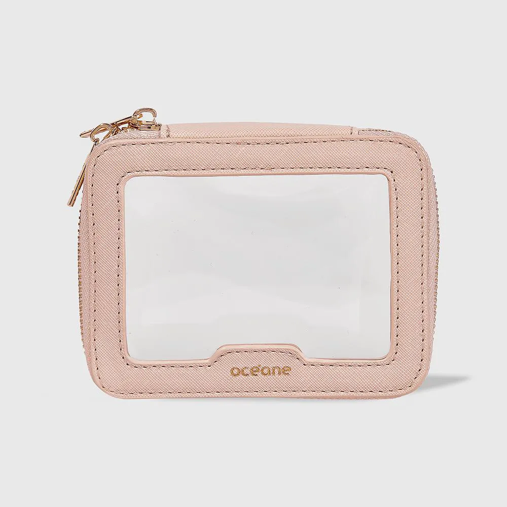 MINI NéCESSAIRE NUDE COM TRANSPARêNCIA - CRYSTAL CASE