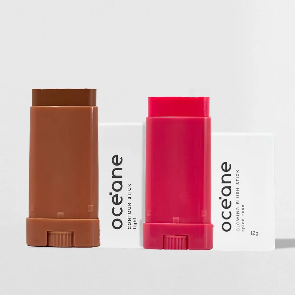 KIT BLUSH EM BASTãO ROSA + CONTORNO EM BASTãO CLARO OCéANE LIMITED (2 PRODUTOS)
