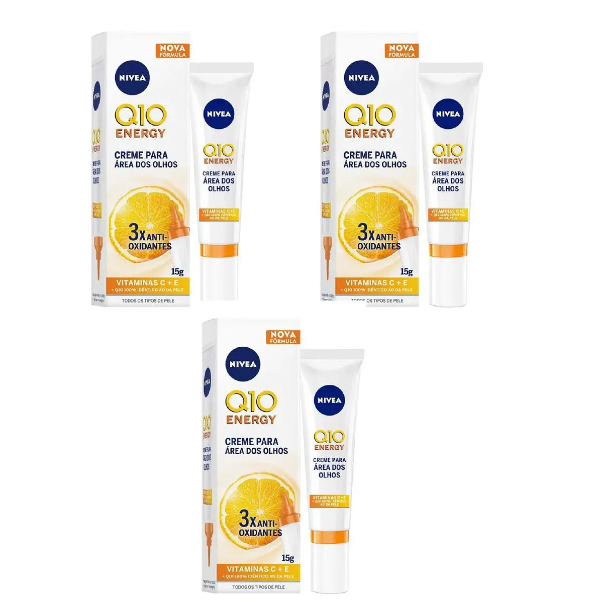 KIT 3 CREME NIVEA  ANTISSINAIS Q10 ÁREA DOS OLHOS 15G -NIVEA