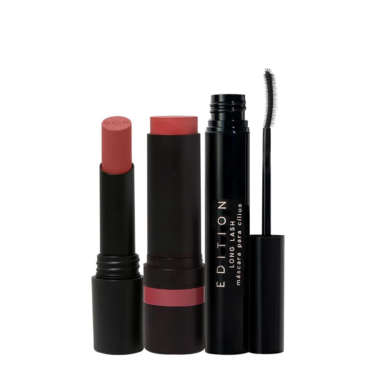 KIT OCéANE EDITION BATOM NUDE BLUSH STICK PINK E LONG LASH (3 PRODUTOS)